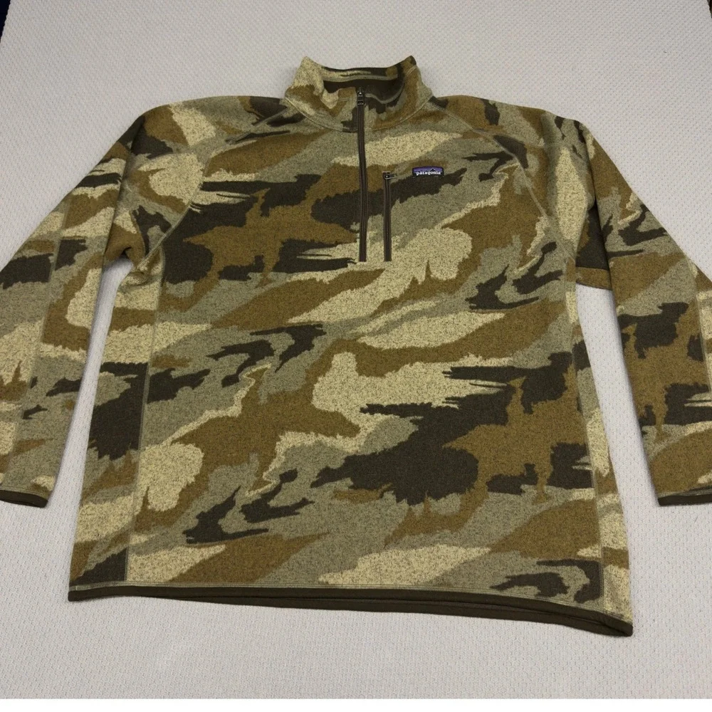 Patagonia Better Sweater 1/4 Zip Pullover Mens 3XL Camo Fleece Jacket Outdoor